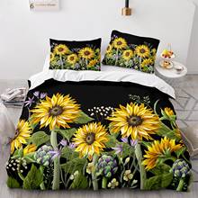 Sunflower Bedding Set Single Twin Full Queen King Size Sunflower Bed Set Flower Children's Kid Bedroom Duvetcover Sets 014 2024 - buy cheap