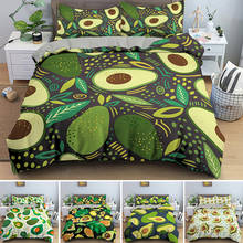Green Avocado Bedding Set Bedroom Decor Duvet Cover And Pillowcase 2/3pcs For Children Single Double Cartoon Bedclothes 2024 - buy cheap