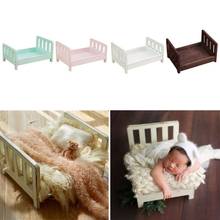 Newborn Photography Props Wood Bed Flokati Infant Poses Baby Photo Booth Posing Studio Shoot Accessories Fotografia Photoshoot 2024 - buy cheap