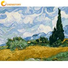 CHENISTORY-pintura al óleo por números, pintura acrílica de paisaje de cielo, Color sobre lienzo, regalo único hecho a mano, obra de arte de pared 2024 - compra barato
