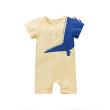 Pelele Unisex con estampado de dinosaurio y dibujos animados para bebé, mono de manga corta con cuello redondo, para verano y otoño, 2021 2024 - compra barato