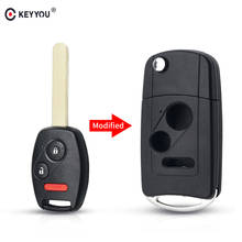 KEYYOU 2 Buttons+Pannic Folding Flip Remote Key Shell Cover Fit For Honda Odyssey LX Rigeline Accord CRV Civic Fob Flip Key Case 2024 - buy cheap