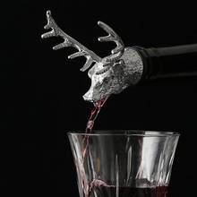 Bico de cervo em forma de cabeça, dosador de vinho com rolha de garrafa de animal, despejador de vinho criativo para bar, festa, restaurante, decantador 2024 - compre barato