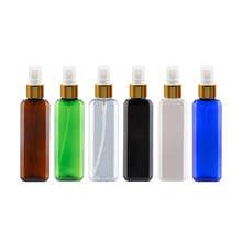 50pcs 100ml Black Square Empty Plastic Bottles Gold Aluminum Sprayer 100cc Cosmetic Containers Perfume Bottle With Spray Pump 2024 - buy cheap