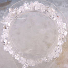 Natural Stone Chip Irregular Shape Beads White Quartz Crystal Bangle For Women Girl Jewelry Gift Cord Stretch Bracelet H1432 2024 - buy cheap