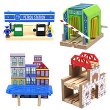 Plataforma de lavado de coches para niños, accesorio de tren de madera, vías de tren, juguete Montessori 2024 - compra barato