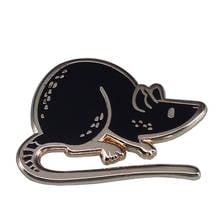 Black rat badge cute pet pin funny shirt jackets accessory 2024 - buy cheap