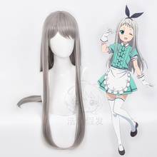 Blend S Burendo Esu Kanzaki Hideri Long Silver Gray Role Play Heat Resistant Cosplay Synthetic Hair Halloween Party + Wig Cap 2024 - buy cheap