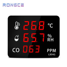 Medidor de CO de calidad del aire 3 en 1, Sensor Digital LED de temperatura y humedad, montado en la pared, Detector de monóxido de carbono para oficina y exteriores 2024 - compra barato