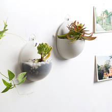 Vaso de flores semicircular de parede, recipiente de plástico para plantas suspensas 2024 - compre barato