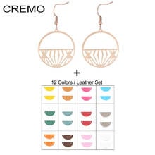 Cremo Rose Gold Custom Color Faux Leather Dangling Earring For Women Charm Jewelry Semicircle Interchangeable Leather 2024 - buy cheap