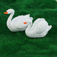 Mini estatueta de cisne branca, decoração, jardim das fadas, artesanato, modelo animal em miniatura, micro paisagem, 1 peça 2024 - compre barato