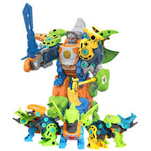 5 em 1 transforma a montagem de dinossauro transformação robô brinquedo figuras de ação anime figuras deformação brinquedo modelo meninos presente 2024 - compre barato
