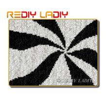 Latch Hook Rug Kit Crocheting Carpet White Black Stripe Love Acrylic Yarn Pre-Printed Canvas Cushion Mat Crochet Tapestry Crafts 2024 - buy cheap