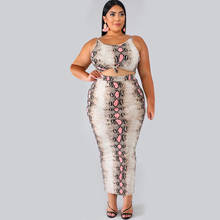 Plus Size Women's Dress Leopard Print Sling Mid Length Dress Set Skinny  Sexy Two Piece Suit Female Outfits High Street 2024 - buy cheap