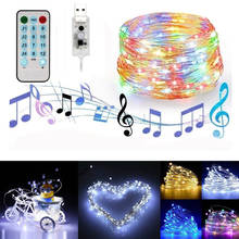 Cadena de luces Led con Control de música, cadena de alambre de cobre, hadas, para Navidad, boda y fiesta, 5M, 10M 2024 - compra barato