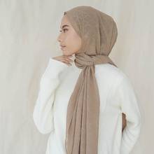Pañuelo de gasa plisado para la cabeza, Hijab musulmán, largo y liso, a la moda 2024 - compra barato