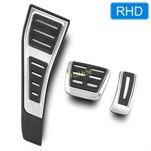 RHD Stainless Steel Rubber Car Foot Rest Dead Gas Accelerator Brake Pedal Plate Covers For 2016-2020 2021 Audi A4 A5 2024 - buy cheap
