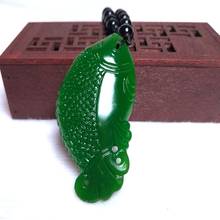 Colgante de Jade de pescado tallado a mano para hombre y mujer, colgante de doble cara verde Natural de China, joyería de Boutique de moda, collar de regalo 2024 - compra barato