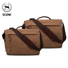 Scione Men Canvas Shoulder Bag Casual Men Retro Zipper laptop bag Crossbody Outdoor Bags Mens Travel School Shoulder Bag 2024 - buy cheap