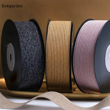 Kewgarden Stripe Gauze Organza Ribbon 38mm 1.5" 25mm 1" Handmade Tape DIY Hair Bow Accessories Packing Webbing 10 Yards 2024 - compre barato