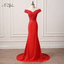 Vestidos vermelhos de sereia adem vestido de dama-de-honra, vestido longo para festa de casamento, vestido formal com contas 2024 - compre barato