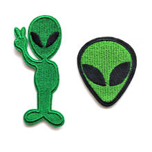 1PC Cartoon Cotton ET Aliens Clothes Embroidered Iron on Patches for Wedding Dress Decor Clothing DIY Stripes Motif Appliques 2024 - buy cheap