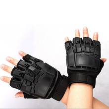 Мужские тактические перчатки военные армейские тренировочные перчатки черные боевые страйкбол пейнтбол перчатки без пальцев для альпинизма 2024 - купить недорого