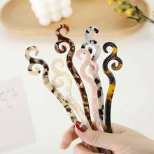 Vintage feminino ácido acético hairpin requintado clássico liso vara de cabelo na moda elegante senhoras jóias durável diy cabelo accessori 2024 - compre barato