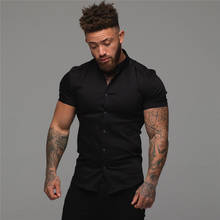 New Mens Breathable Spring Summer Brand Sports Short Shirts Casual Fashion Fitness Clothing Turn-down Collar Short Sleeve Shirts 2024 - buy cheap