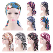 Women Hijab Turban Print Bonnet Stretch Cotton Head Scarf Wrap Chemo Cap Headwear Beanies Indian Underscarf Hair Loss Cover Hat 2024 - buy cheap