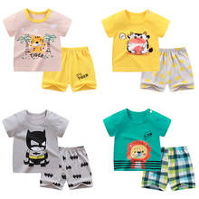 Conjunto de camiseta de manga corta y pantalones cortos para niños y niñas, ropa de 2 piezas, de 1 a 6 años, para verano, Unisex 2024 - compra barato