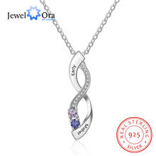 JewelOra 925 Sterling Silver Custom Engraved Pendant Personalized Infinity Name Necklaces with 2 Birthstones S925 Silver Jewelry 2024 - buy cheap