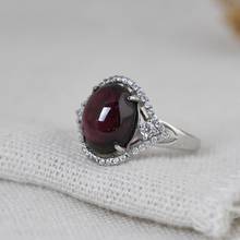 FNJ 925 Silver Ring for Women Jewelry 100% Original Pure S925 Sterling Silver Rings Natural Garnet Ruby Stone 2024 - buy cheap