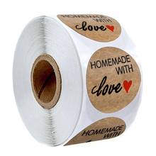 500 Pcs/roll Round Homemade with Love Stickers Red Heart Sticker Seal Labels Christmas Gift Decoration Stationery Stickers Rolls 2024 - buy cheap