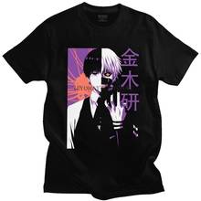 Men's Tokyo Ghoul Ken Kenaki Split Face T Shirt Short Sleeve Cotton Harajuku Tshirt Streetwear T-shirt Japanese Anime Manga Tee 2024 - buy cheap