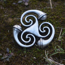 SanLan 1pcs  Norse Jewelry Triple Horn of Odin horn brooch 2024 - buy cheap