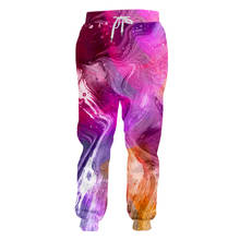UJWI Men Full Length Pants Unisex 3D Printed Pink Rainbow Sweatpants Man Casual Sweat Pants Homme Workout Joggers Large Size 5XL 2024 - купить недорого