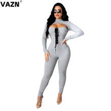 VAZN 2020 Causal O-neck Solid Sport Running Sexy Club Birthday Outfits Fashion Two Piece Women Sets 2024 - buy cheap