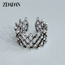 ZDADAN 925 Silver Ring For Women Hollow Thai Silver Opening Adjustable Ring Jewelry Gifts 2024 - buy cheap