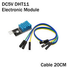 2 pces dc5v dht11 inteligente sensores de corpo humano kit diy temperatura e sensor de umidade relativa módulo eletrônico com cabo de 20cm 2024 - compre barato