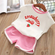 Conjunto de ropa de verano para niñas pequeñas, camisetas y pantalones cortos, 5, 6, 7 y 8 años, 2020 2024 - compra barato