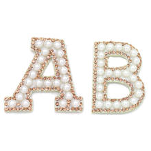 10pcs A-Z Pearl Rhinestone English Letter Sew on Patches Applique 3D Handmade Letters Beaded Diy Patch Cute Letter Patches 2024 - buy cheap