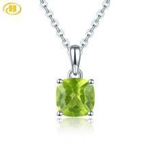 Hutang Peridot твердая 925 Серебряная подвеска натуральный зеленый драгоценный камень твердая цепочка из стерлингового серебра 925 пробы Изящные Простые Модные ювелирные изделия подарок 2024 - купить недорого