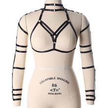 Cinto de chicote de fios gótico corpo bondage lingerie sexy preto suspender braço cinta colheita superior steampunk bralette espartilho ajustar festa de dança 2024 - compre barato