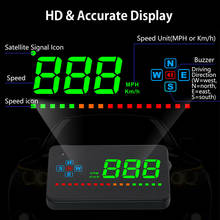 1 шт. Универсальный Автомобильный дисплей GPS HUD Цифровой Автомобильный спидометр превышение скорости Предупреждение ждающий монитор Автомобильные электронные аксессуары 2024 - купить недорого