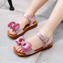 Summer New Girl Rhineston Kids Child Fashion Bead Patent Leather Princess Sandals Party Shoe for Girls Big 2024 - buy cheap