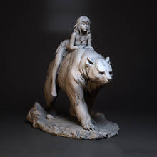 1/24 Scale Girl Riding Bear Unpainted Resin Figure Building Kit 2024 - buy cheap