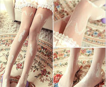 Women lolita  Rose  Tight Lace Pantyhose Sexy See-through Stockings B676 2024 - buy cheap