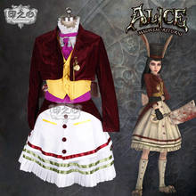 Anime Alice: Madness Returns Cosplay Costumes Lucky Rabbit Dark Red Velvet Maid Suit Female Halloween Party Role Play Clothing 2024 - buy cheap